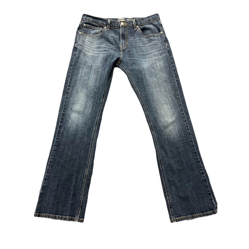 Signature By Levi's Bootcut Jeans Womens 34x32 Blue Denim Whiskers Detail Cotton